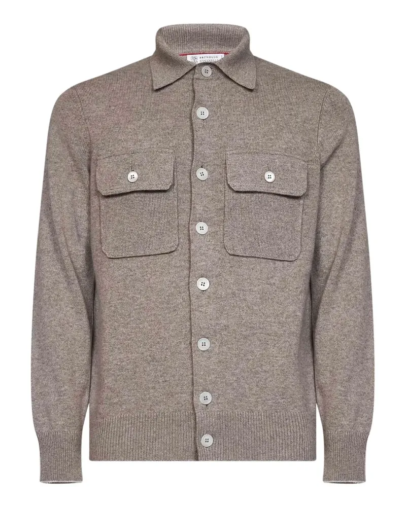 Brunello Cucinelli Geknöpfter Cardigan mit Brusttasche - Grau Grau