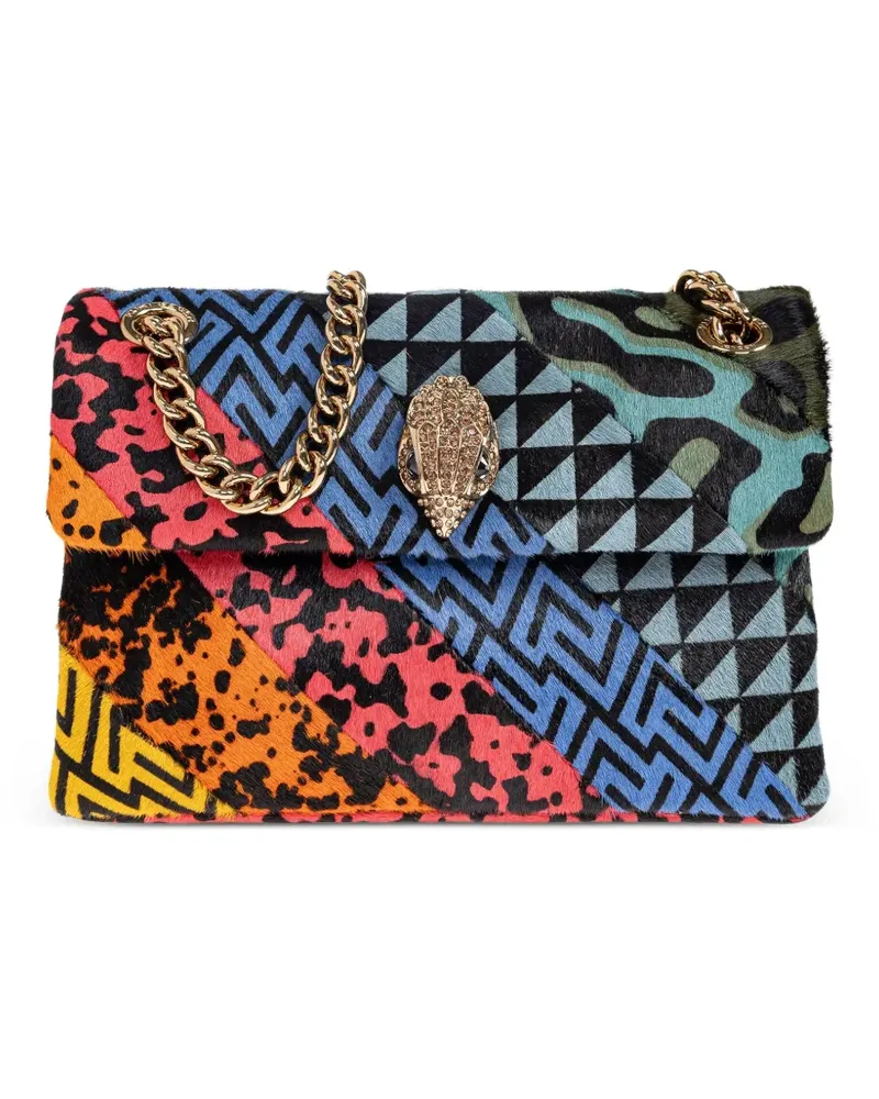 Kurt Geiger Kleine Kensington Schultertasche im Patchwork-Look - Schwarz Schwarz