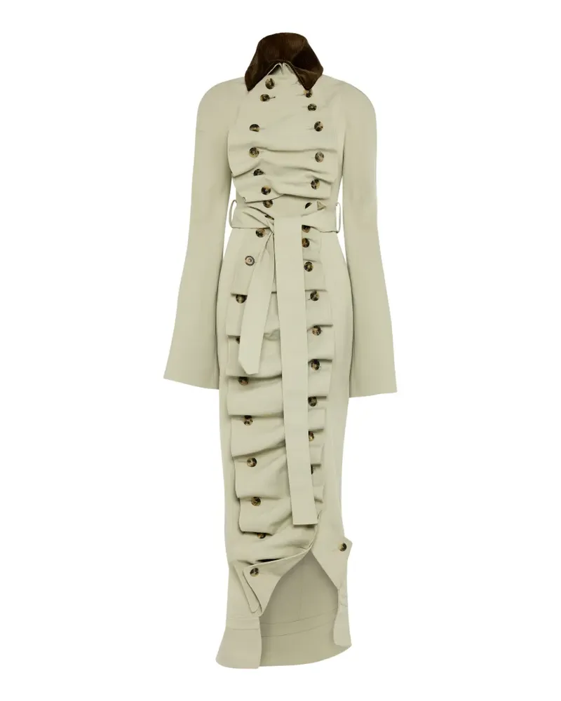A.W.A.K.E. ruffled trench coat - Grün Grün