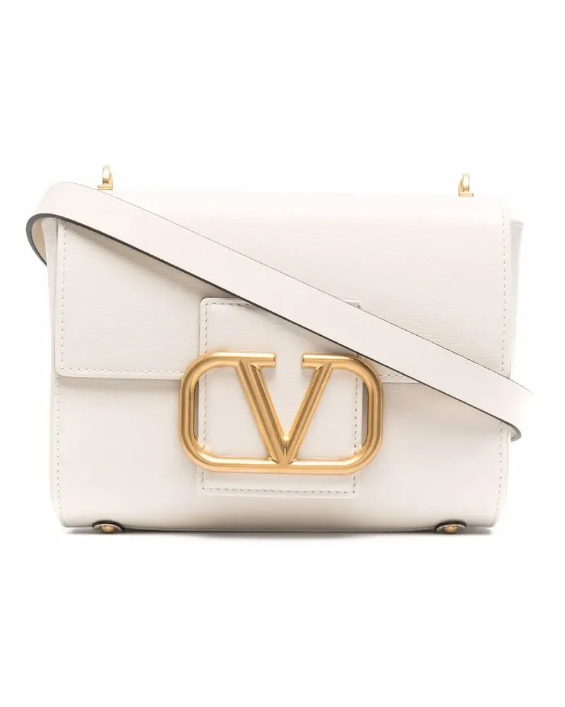 Valentino Garavani Schultertasche mit Logo-Schild - Nude Nude