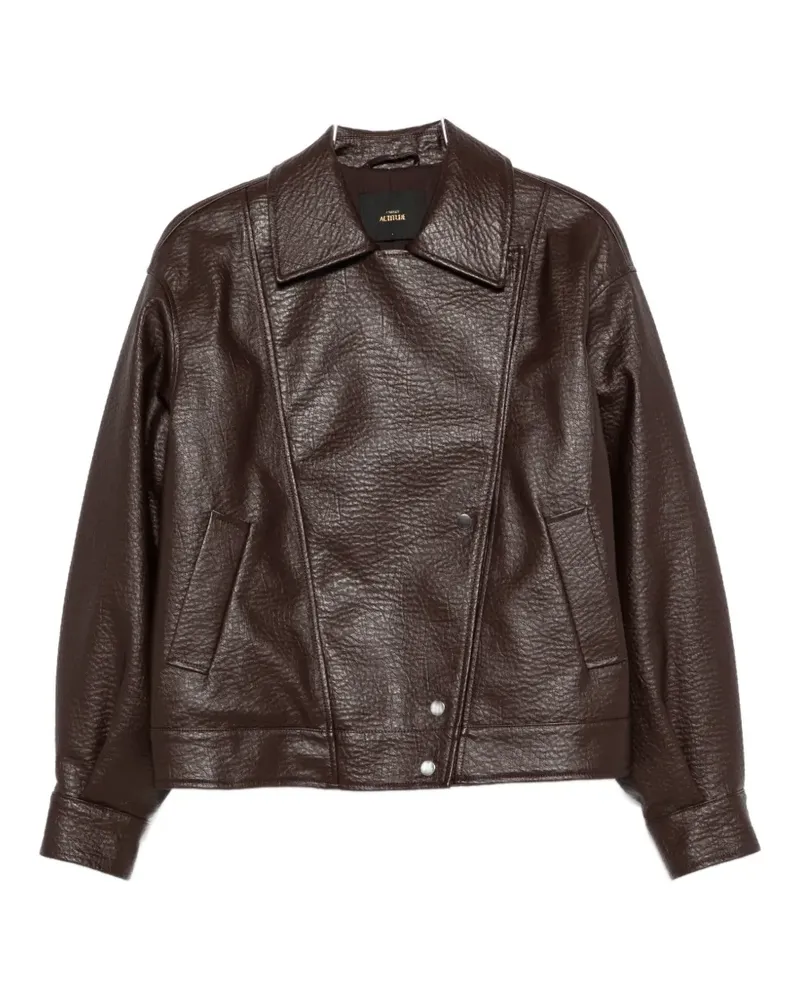 Twin-Set leather jacket - Braun Braun