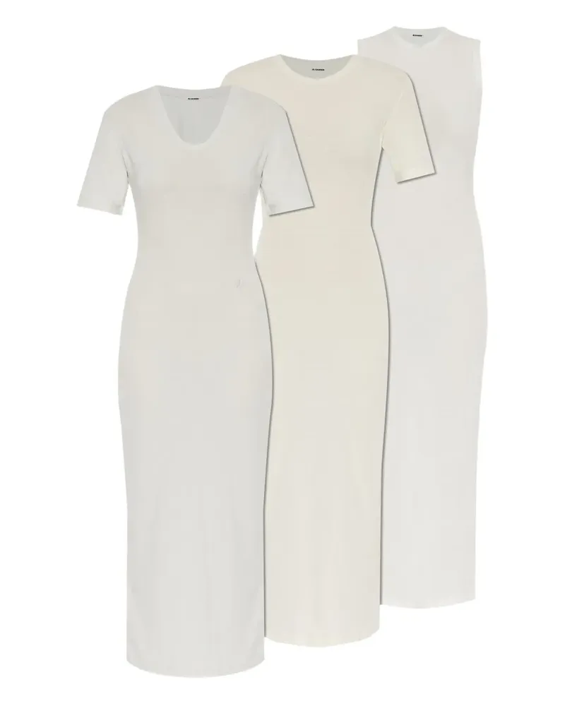Jil Sander Midikleid aus Baumwolle (3er-Set) - Weiß Weiß