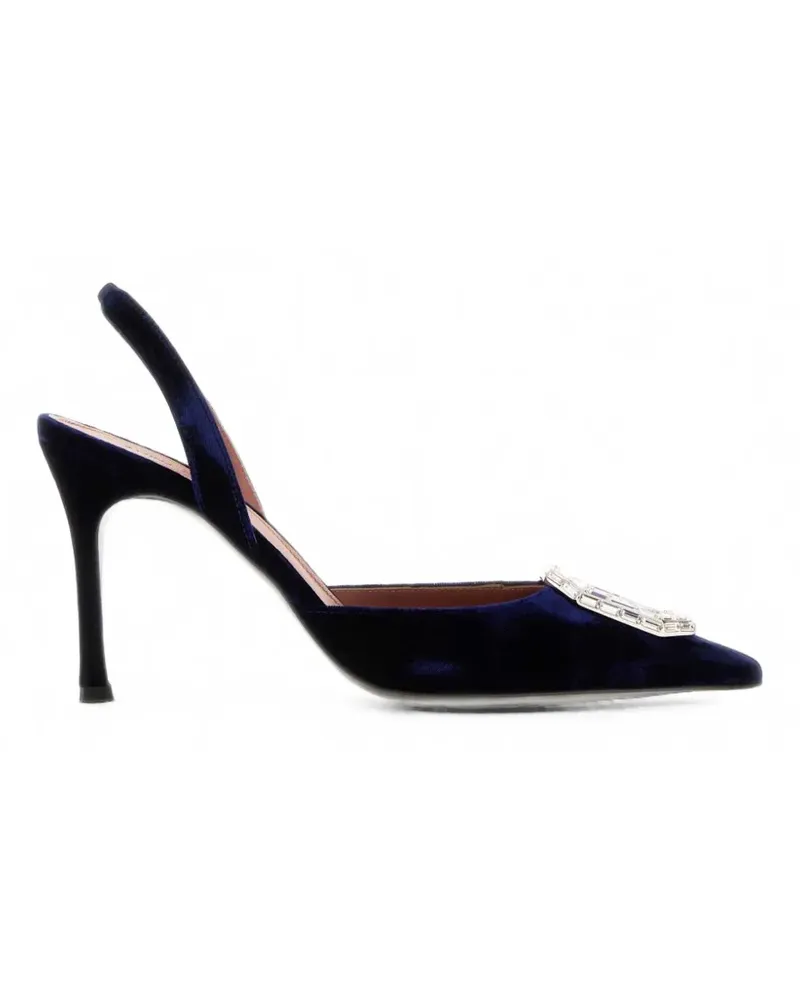 Amina Muaddi Pumps mit Kristallen - Blau Blau