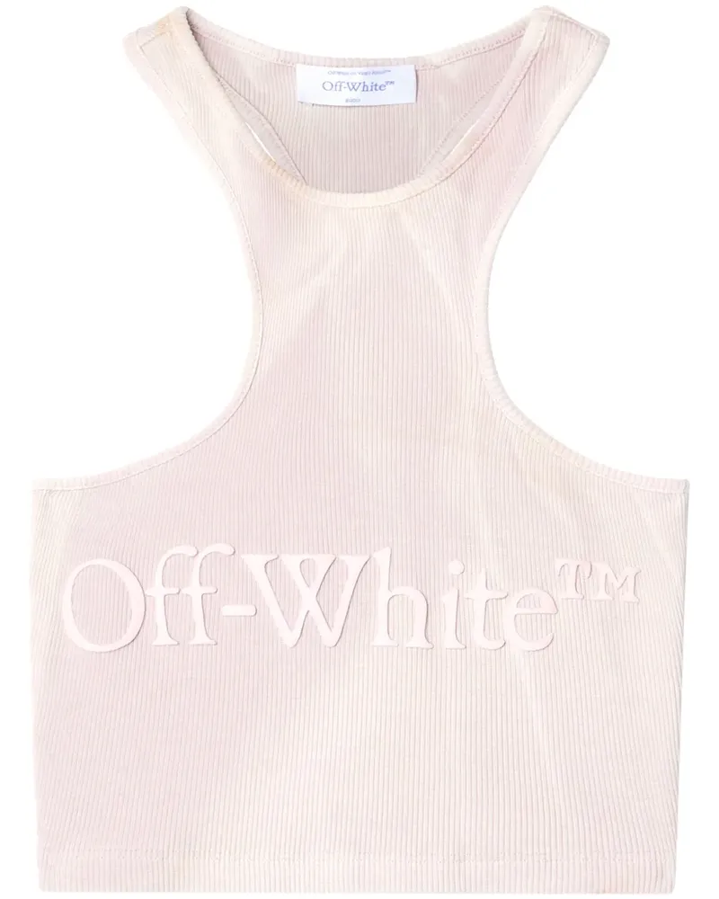 OFF-WHITE Laundry Rib Rowing Cropped-Top - Rosa Rosa