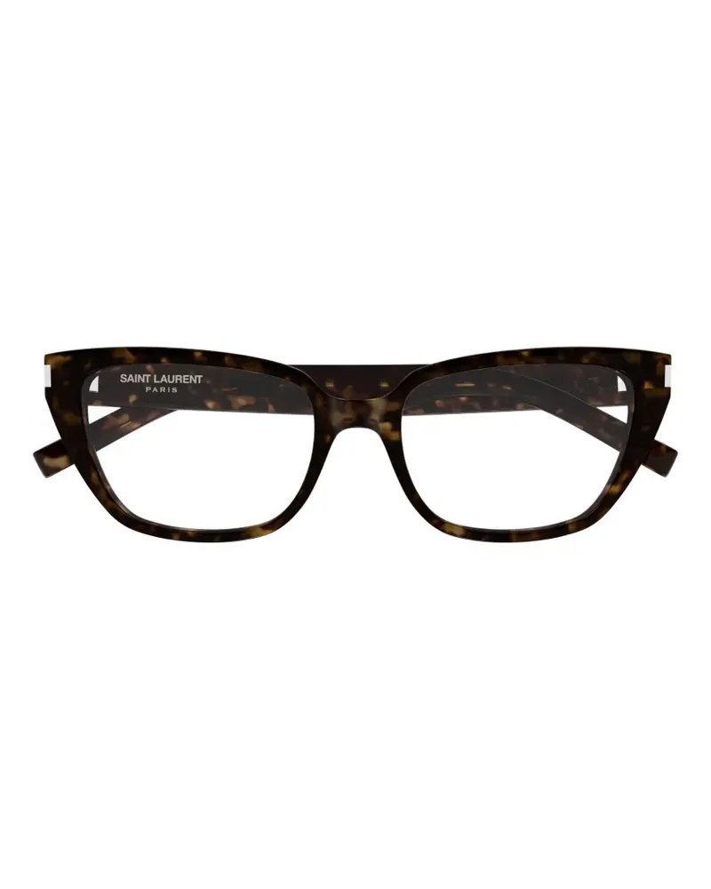 Saint Laurent tortoiseshell-effect cat-eye glasses - Braun Braun