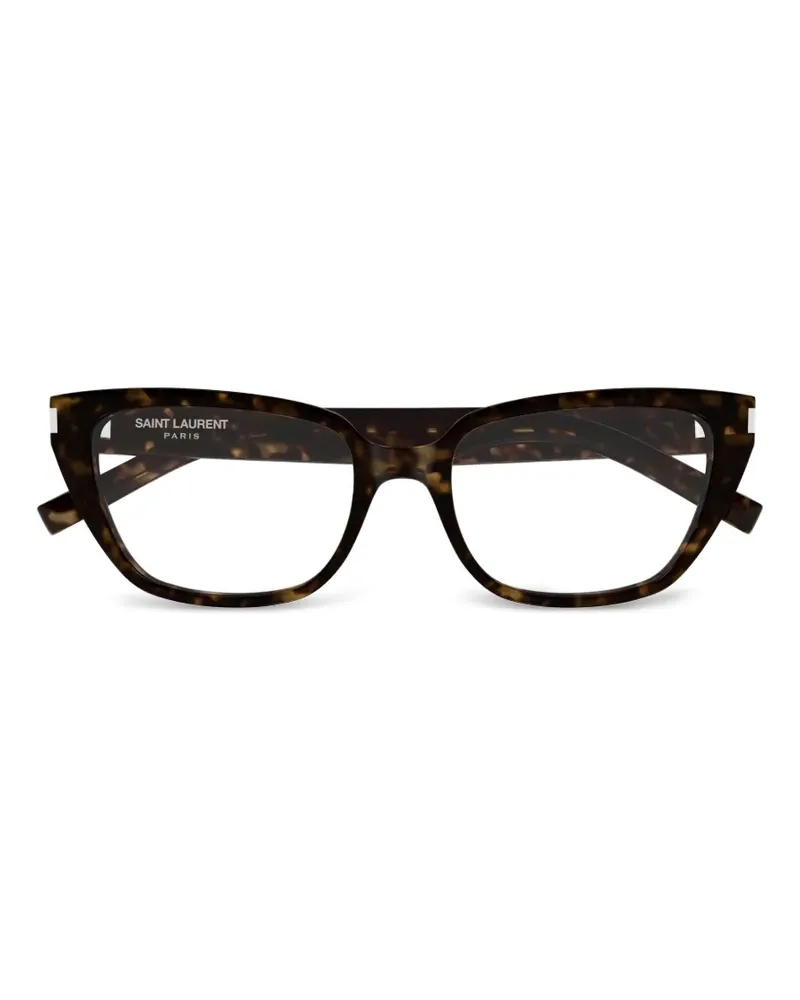 Saint Laurent tortoiseshell-effect cat-eye glasses - Braun Braun