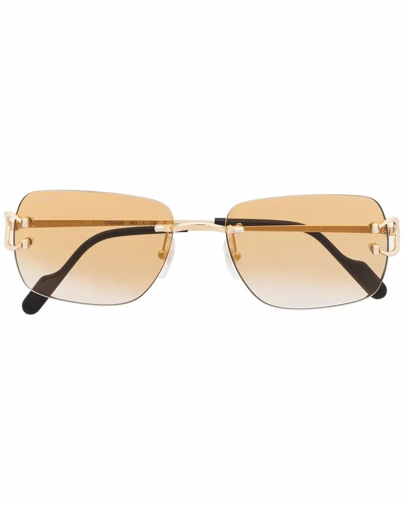 Cartier Sonnenbrille mit eckigem Gestell - Gold Gold