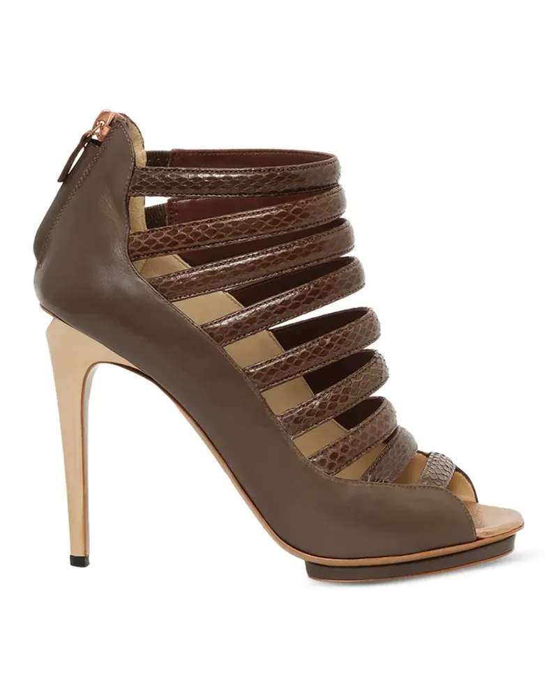 Linda Farrow snakeskin-effect multi-strap sandals - Braun Braun