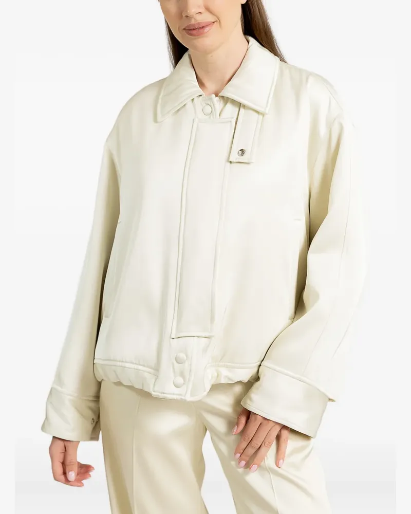 Jil Sander twill bomber jacket - Nude Nude