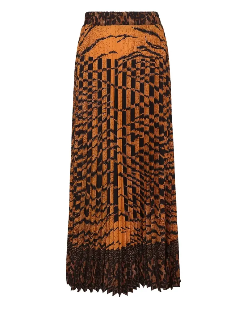 Pierre-Louis Mascia printed pleated skirt - Orange Orange