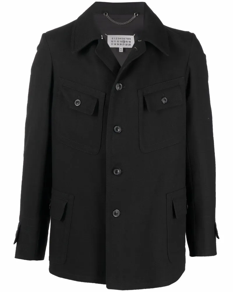 Maison Margiela Einreihiger Jeansmantel - Schwarz Schwarz