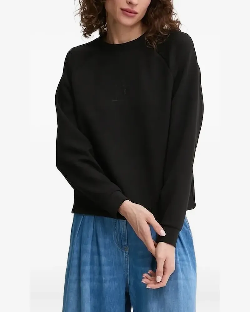 Armani Exchange Sweatshirt mit kristallverziertem Raglan - Schwarz Schwarz
