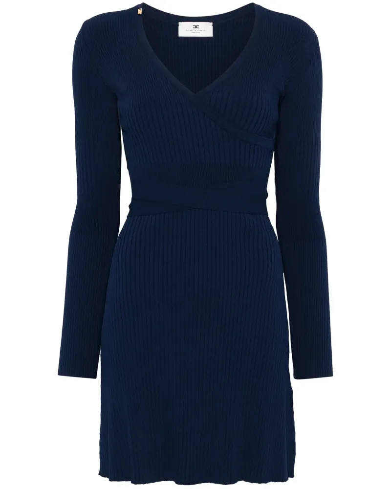 Elisabetta Franchi Gestricktes Minikleid - Blau Blau