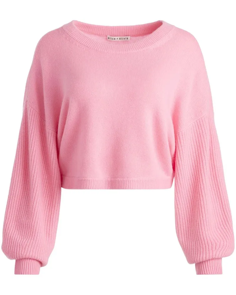 Alice + Olivia Posey Cropped-Pullover Rosa