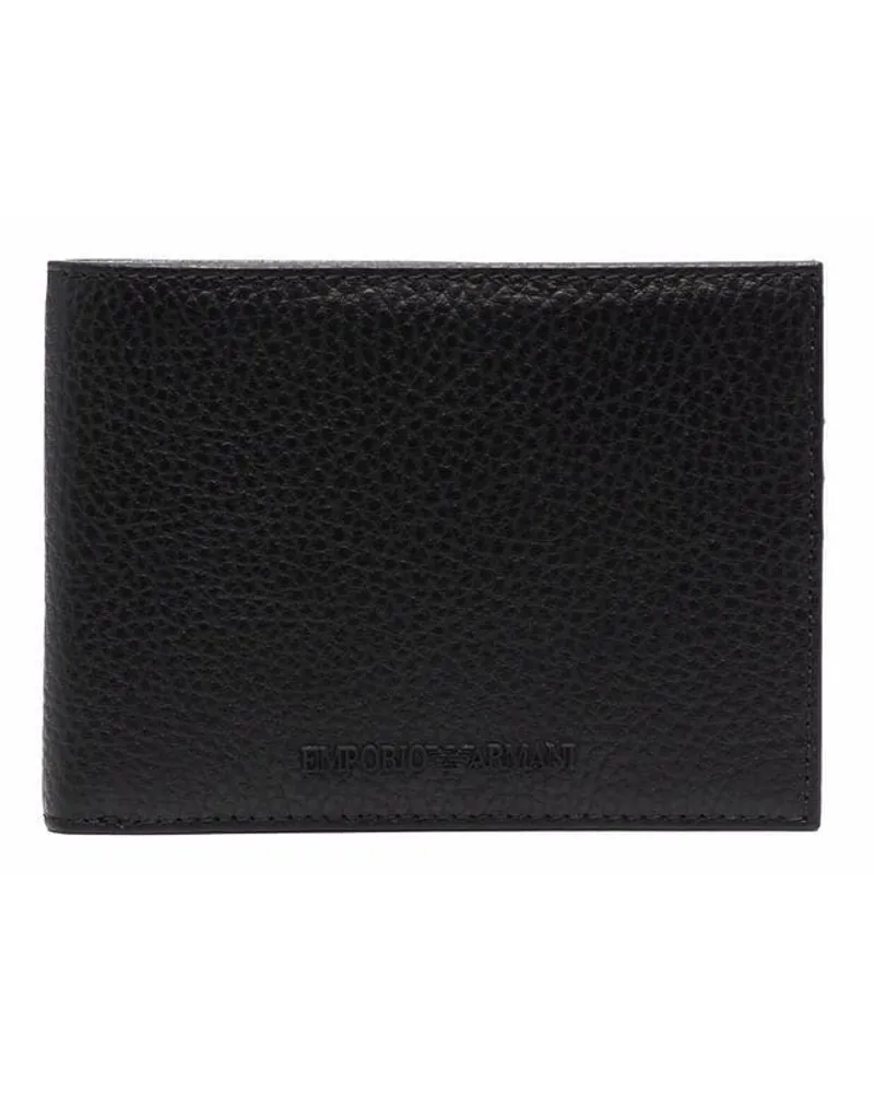 Emporio Armani Portemonnaie aus strukturiertem Leder - Schwarz Schwarz