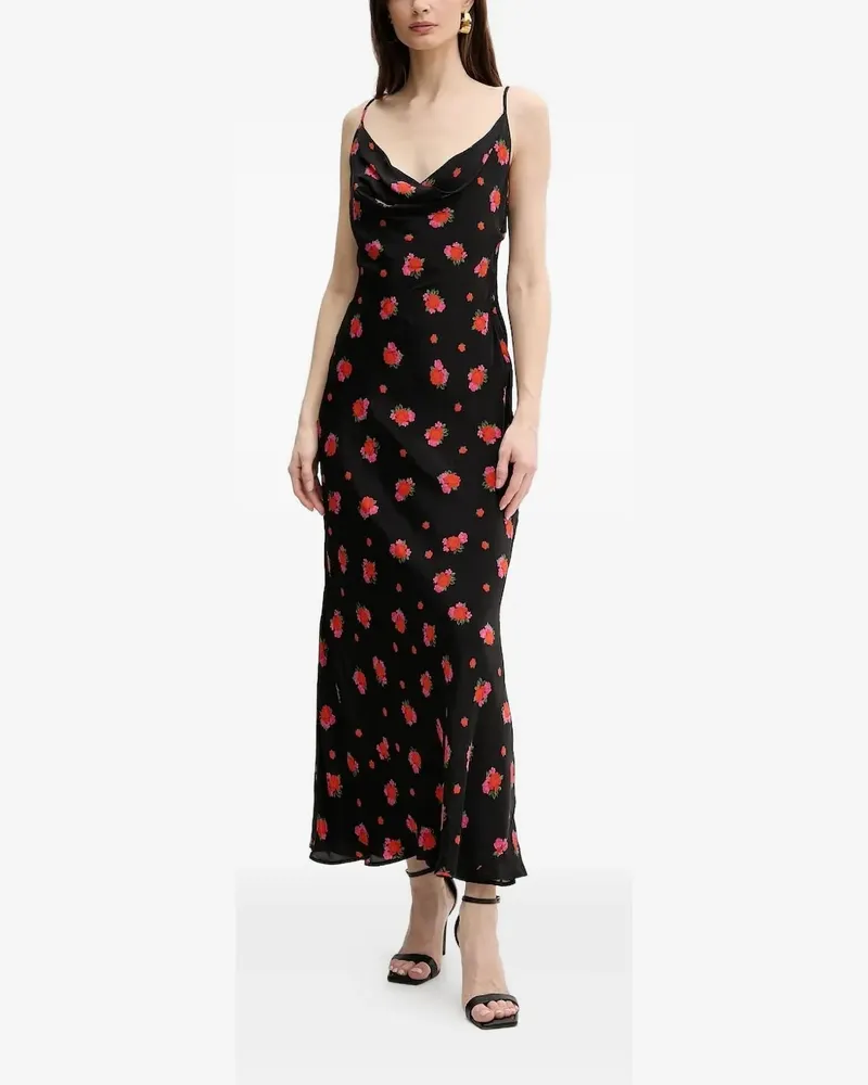 Bardot Midikleid mit Print - Schwarz Schwarz
