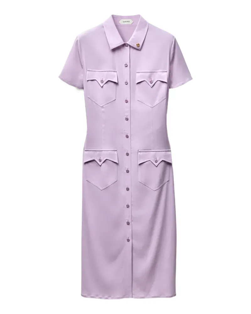 Versace stretch georgette viscose midi dress - Violett Violett