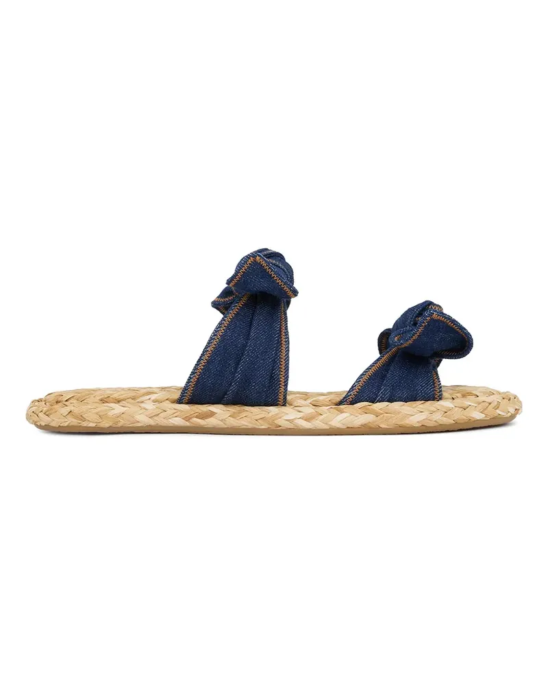 Zimmermann Carousel bow-detail woven-sole flat sandals - Blau Blau
