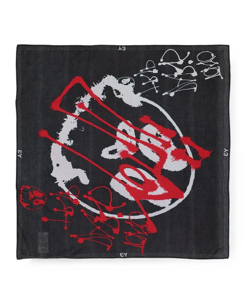 Y-3 Chito graphic scarf L - Schwarz Schwarz