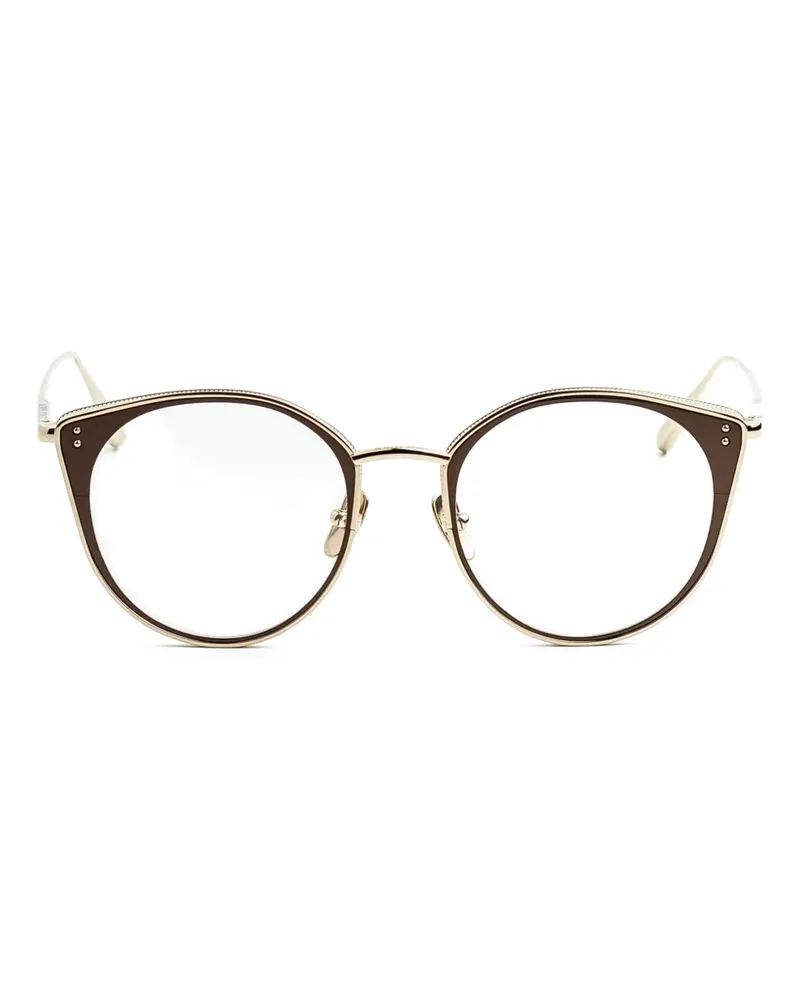 Linda Farrow Brille mit rundem Gestell - Gold Gold
