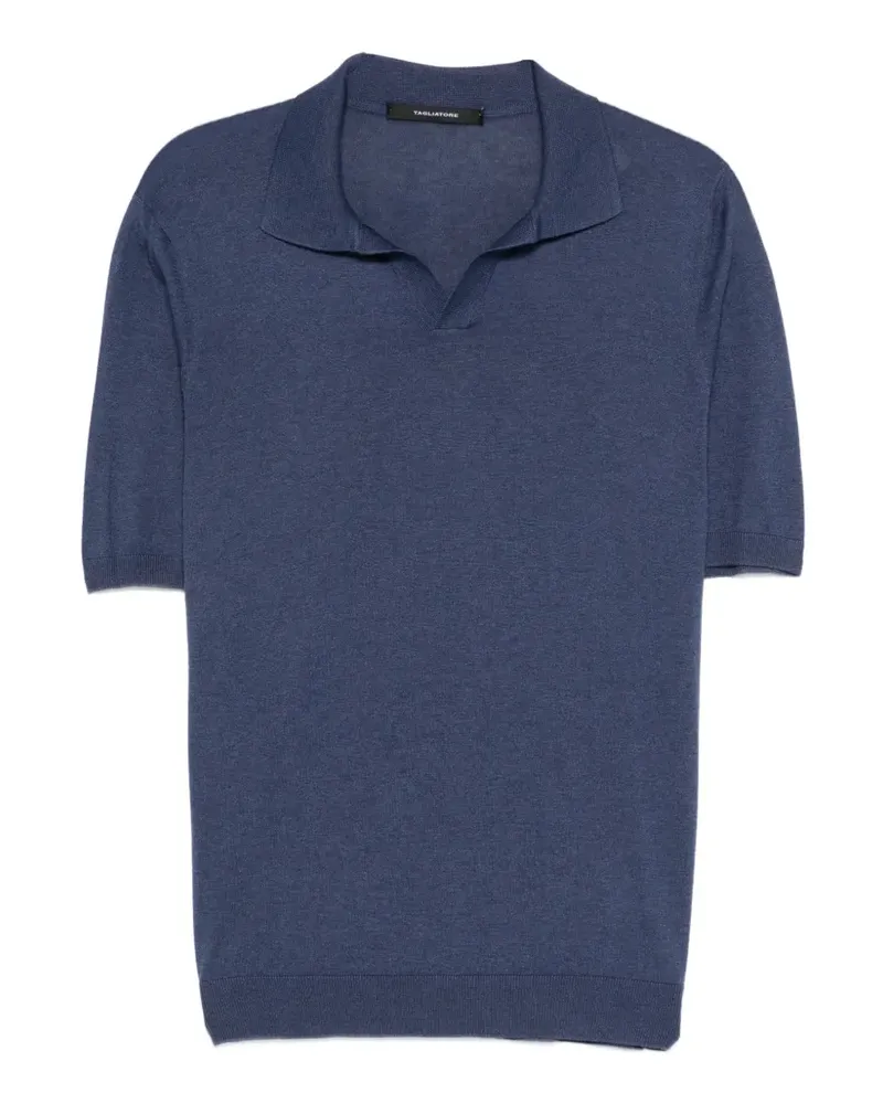 Tagliatore Keith T-Shirt mit V-Ausschnitt - Blau Blau