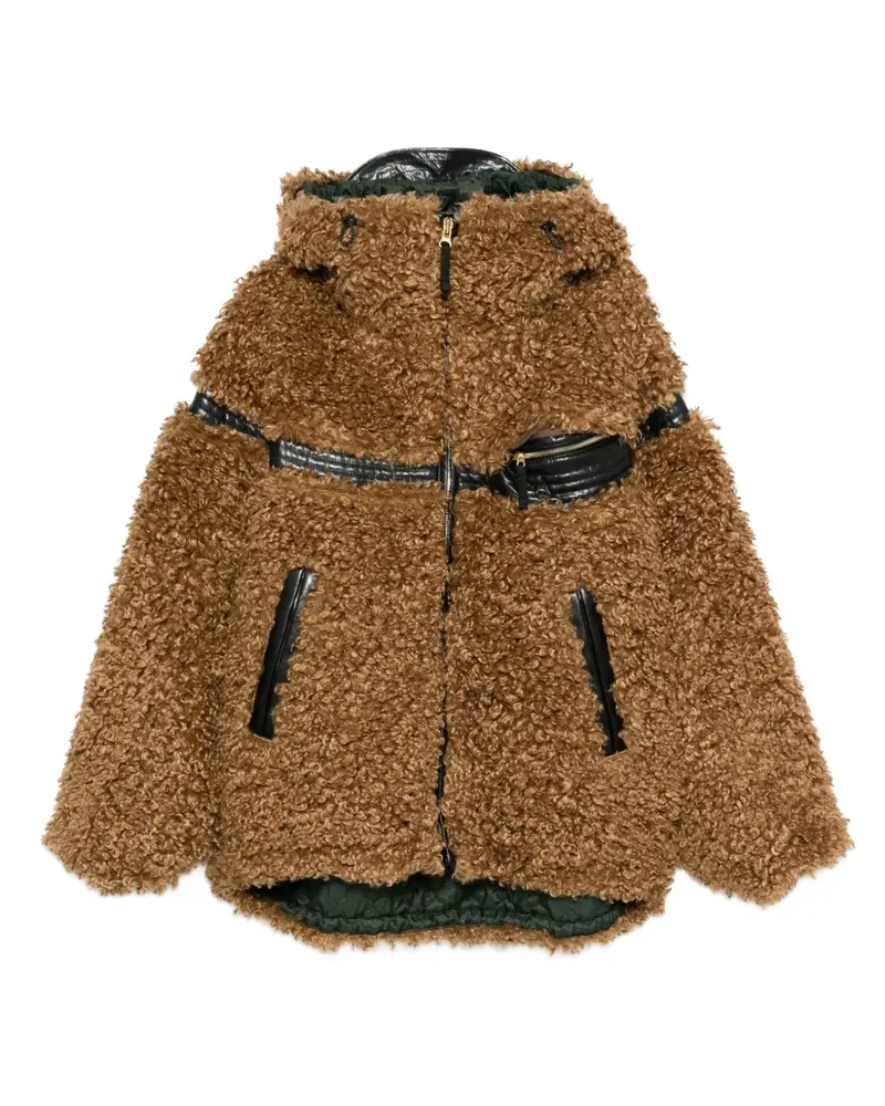 kolor faux fur hooded jacket - Braun Braun