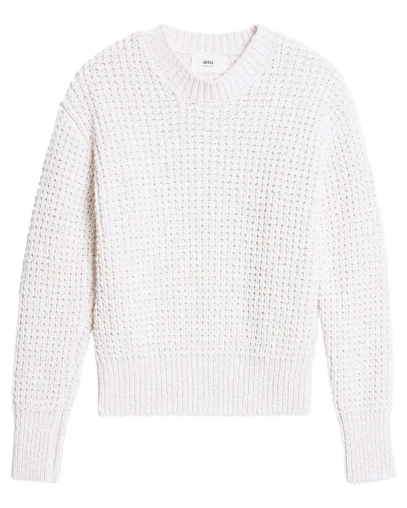 AMI Paris Strickpullover mit rundem Ausschnitt - Weiß Weiß