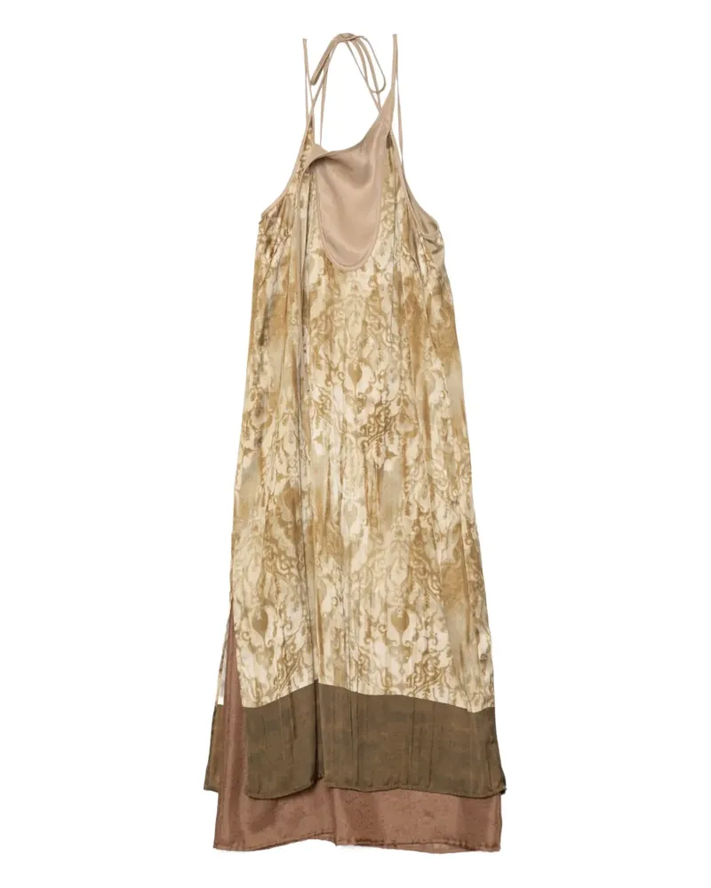 Muller of Yoshiokubo tie-strap floral-print dress - Nude Nude