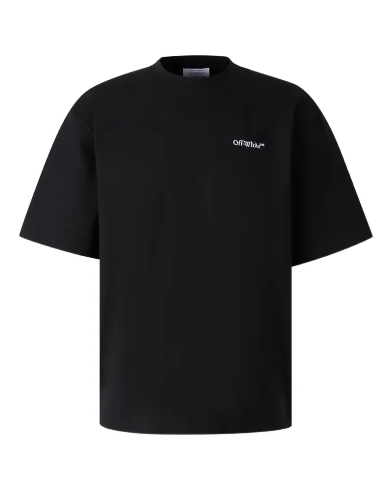 OFF-WHITE Geripptes T-Shirt mit Print - Schwarz Schwarz