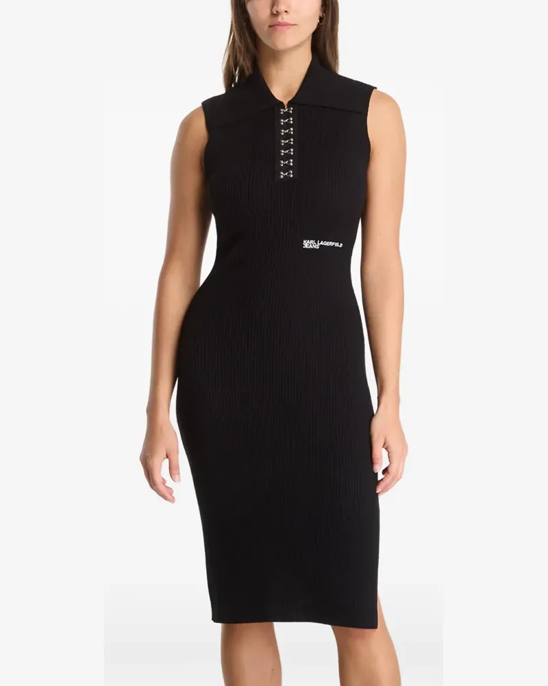Karl Lagerfeld Ärmelloses Strickkleid - Schwarz Schwarz