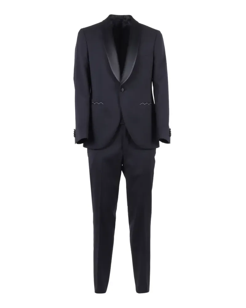 Luigi Bianchi Mantova Zickzack-Anzug mit Schalkragen - Blau Blau