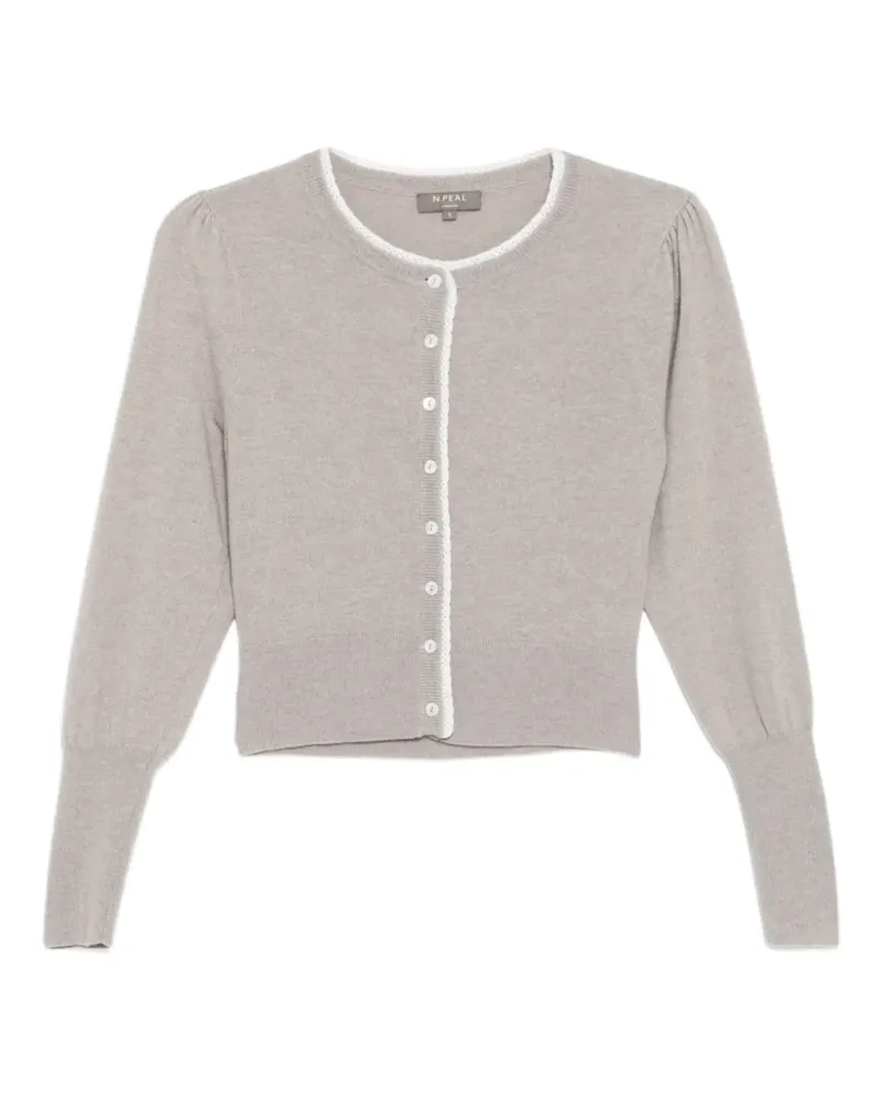 N.Peal Cardigan mit Spitzenbesatz - Nude Nude