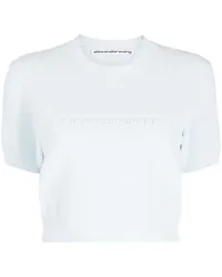 Alexander Wang Cropped-Top mit Logo-Prägung Blau