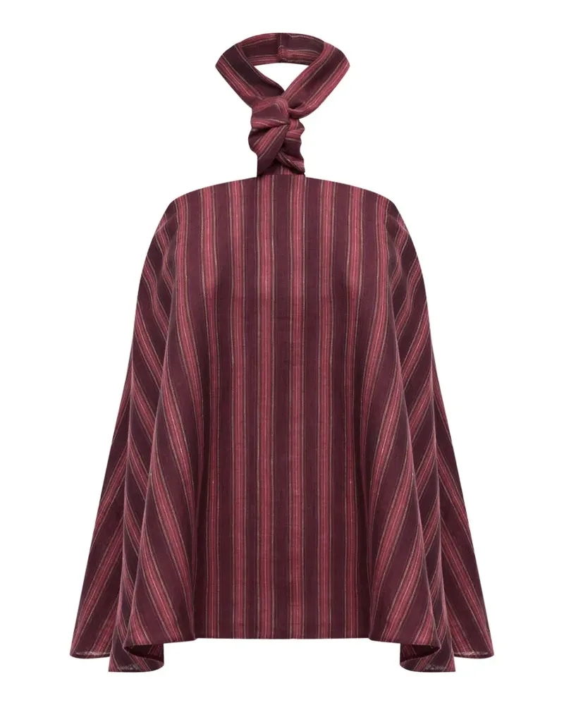 12 STOREEZ Gestreiftes Sorbet Neckholder-Top - Rot Rot