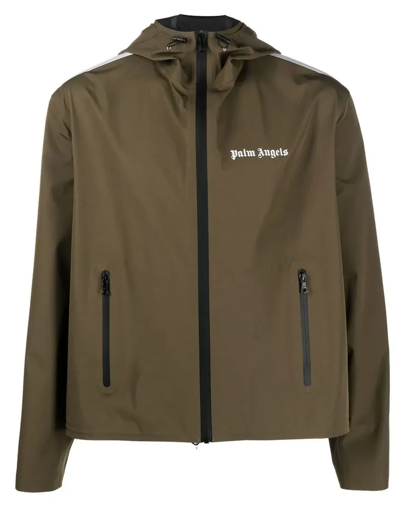 Palm Angels Kapuzenjacke mit Streifen - Grün Grün