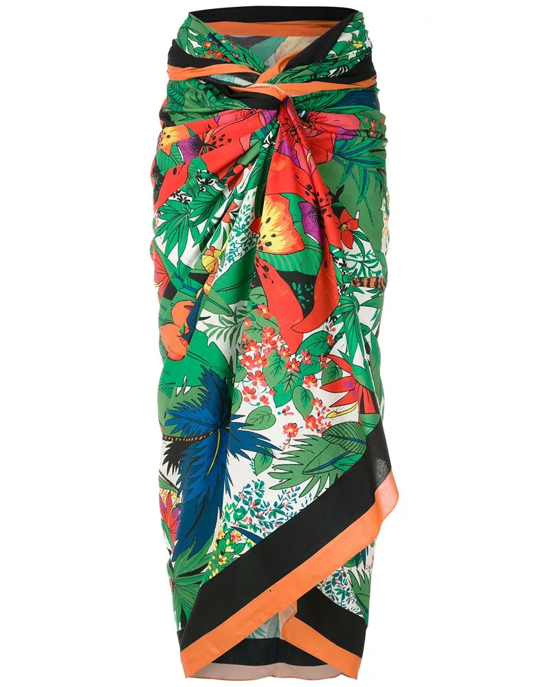 Amir Slama Sarong mit tropischem Print - Grün Grün
