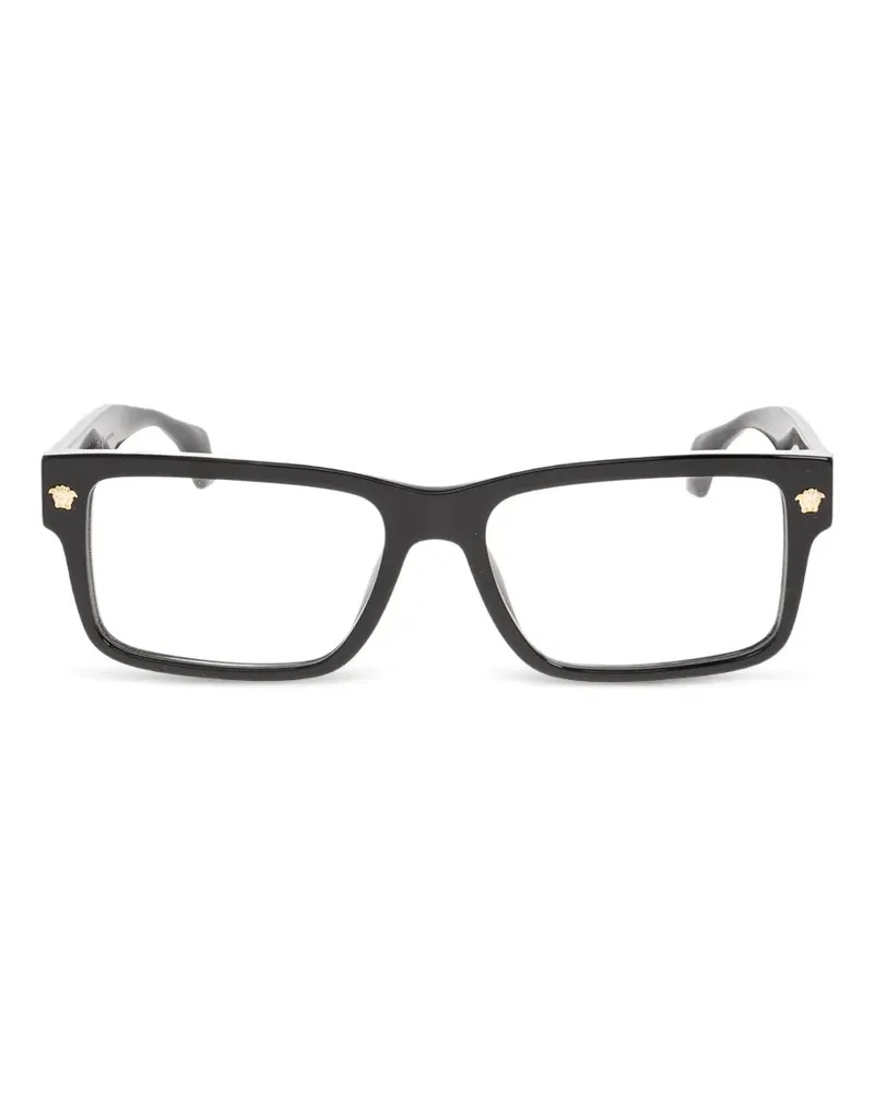 Versace Sonnenbrille mit eckigem Gestell - Schwarz Schwarz