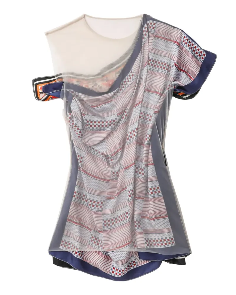 Marine Serre Oberteil im Layering-Look - Grau Grau