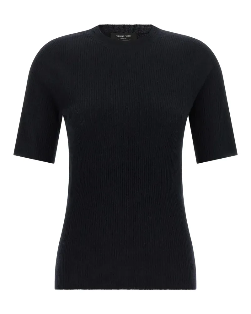 Fabiana Filippi T-Shirt aus geripptem Strick - Blau Blau
