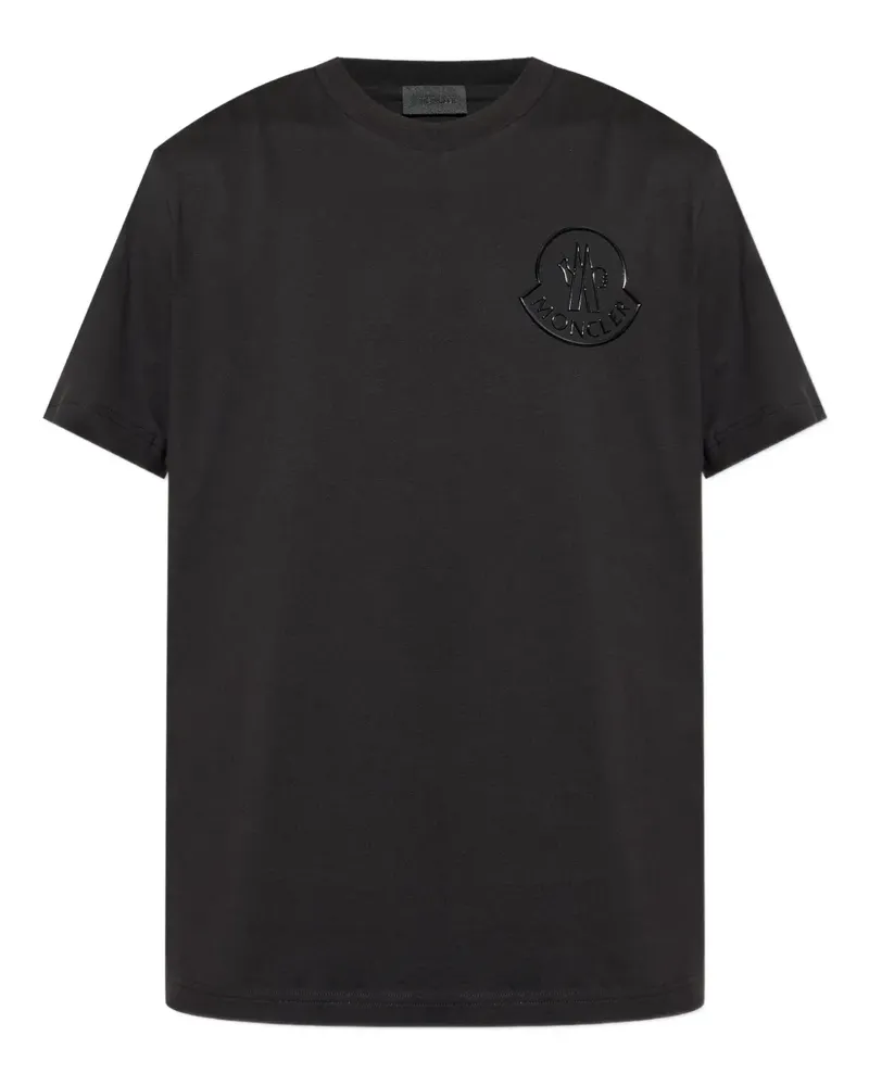 Moncler T-Shirt mit Logo-Prägung - Schwarz Schwarz