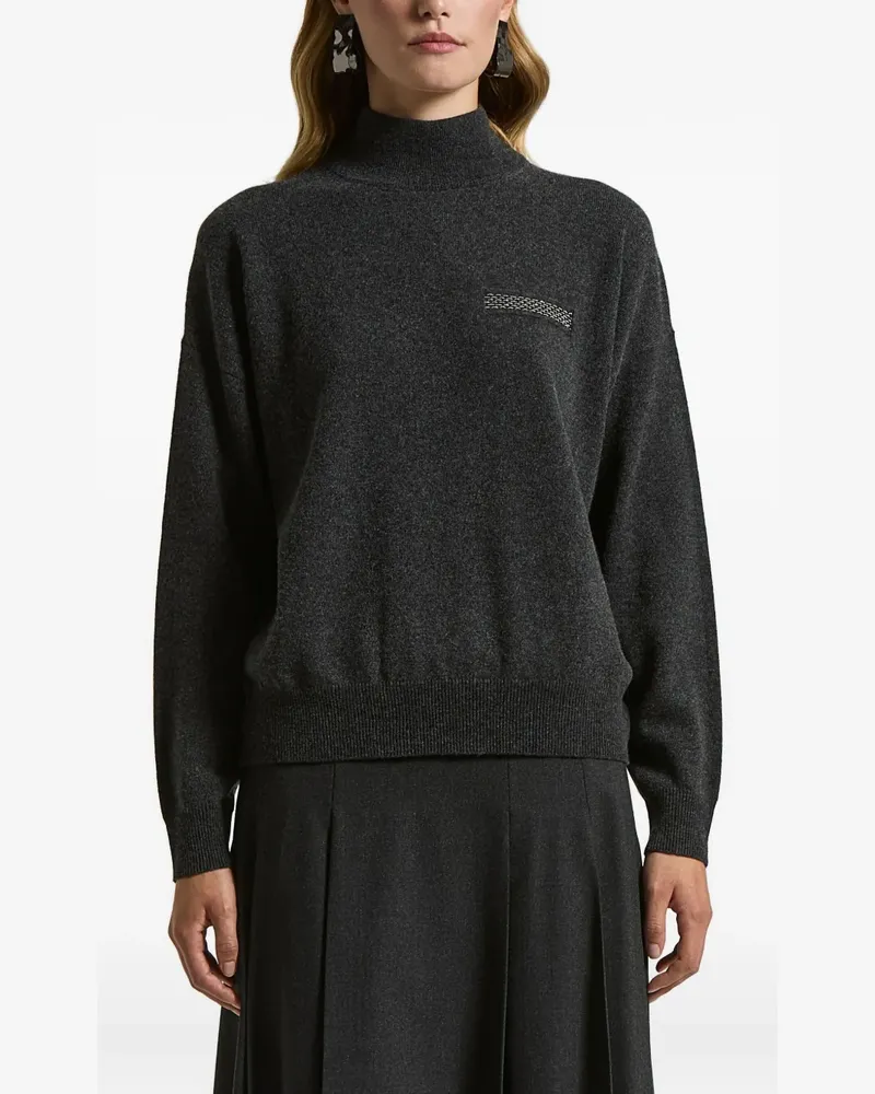 Peserico Verzierter Pullover mit Stehkragen - Grau Grau