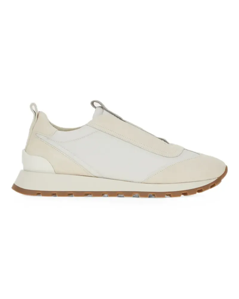 Brunello Cucinelli Sneakers mit Wildledereinsätzen - Weiß Weiß