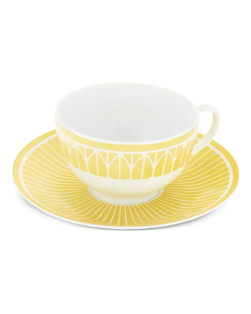 Christofle Malmaison Riviera Tasse mit Untersetzer - Weiß Weiß