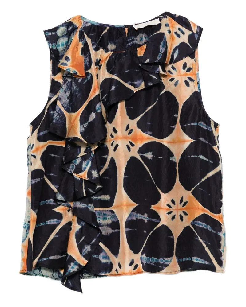 Ulla Johnson Seidenbluse mit Blumen-Print - Blau Blau