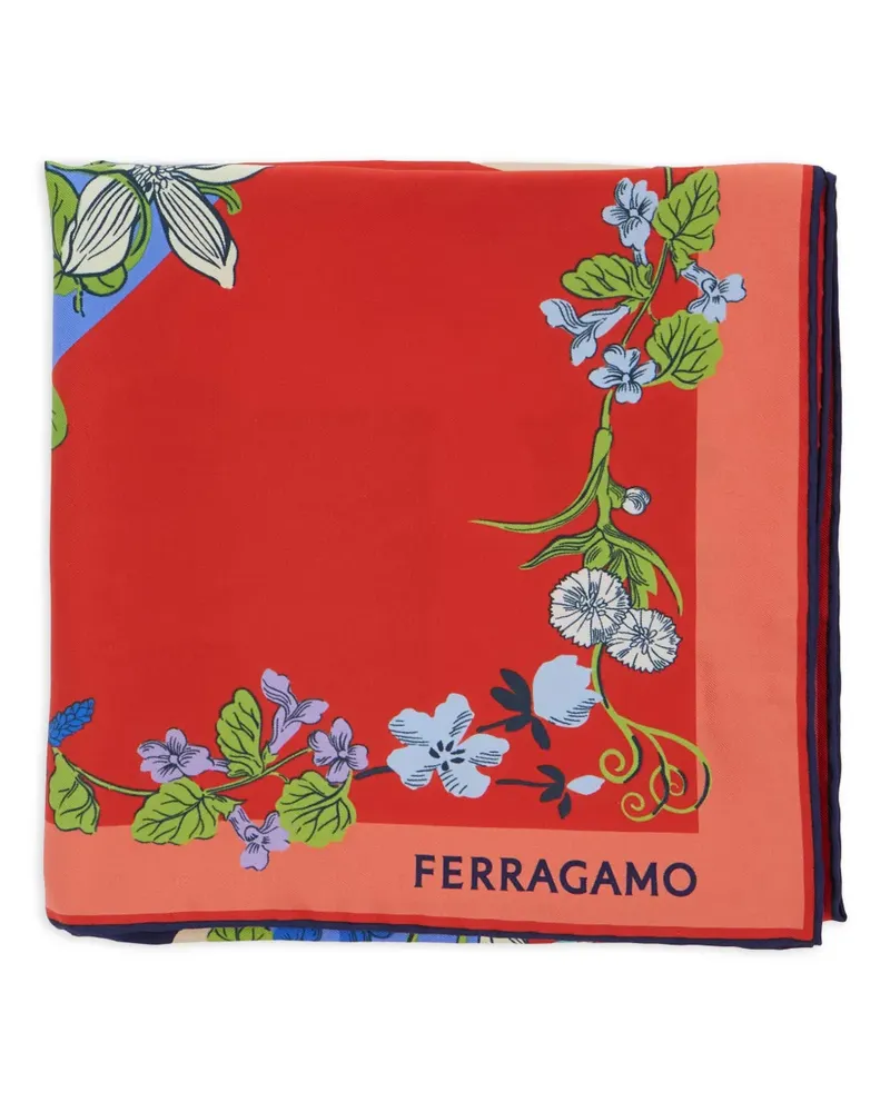 Ferragamo floral-print logo scarf - Rot Rot