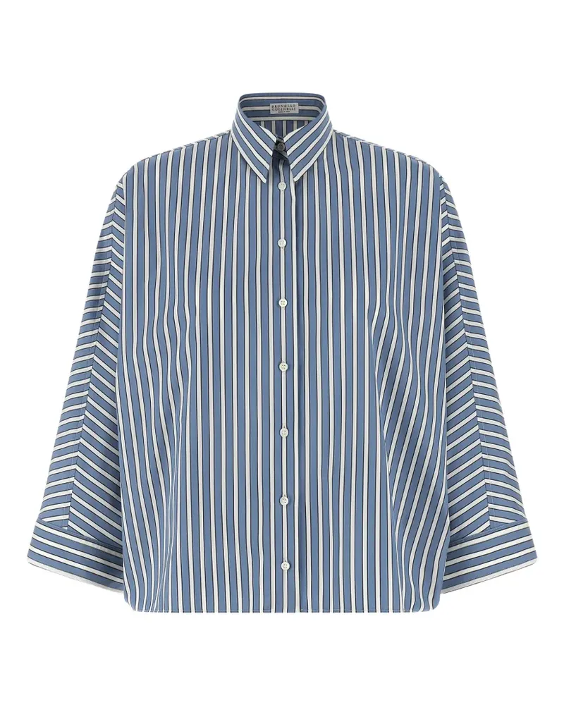 Brunello Cucinelli striped-pattern shirt - Blau Blau