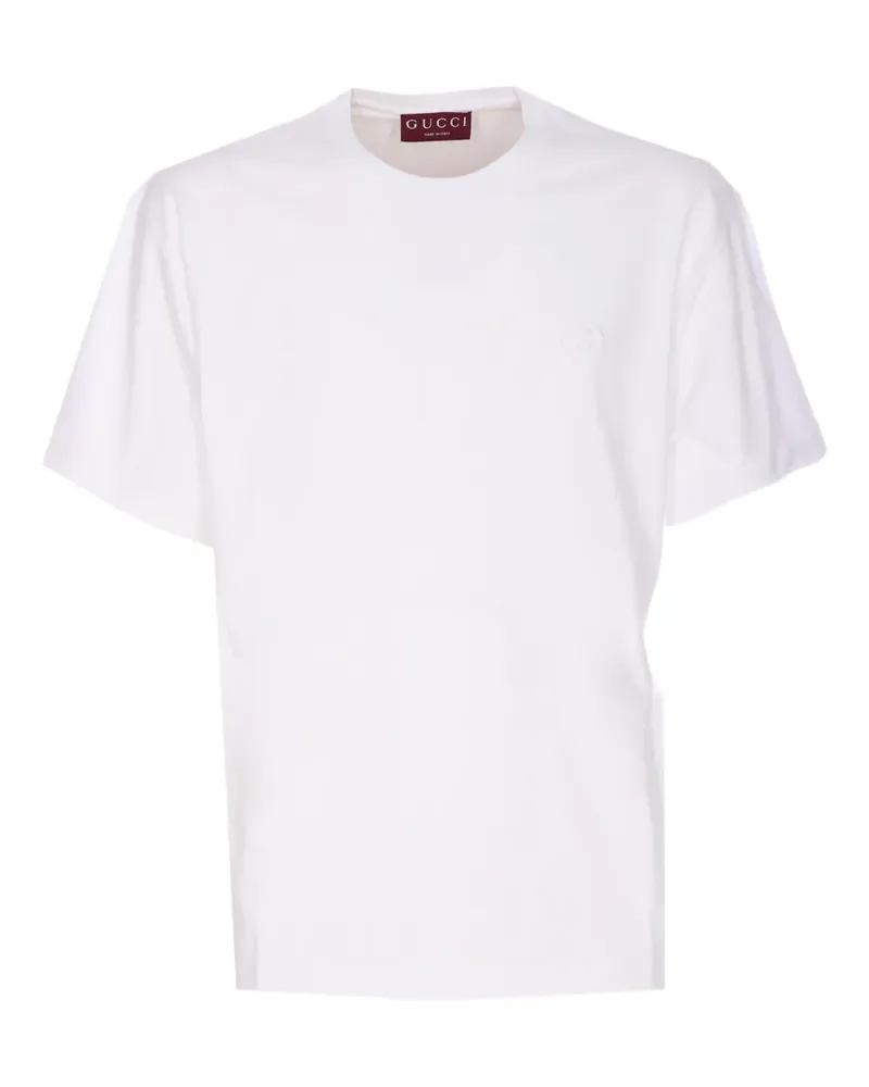 Gucci T-Shirt mit Logo-Stickerei - Weiß Weiß