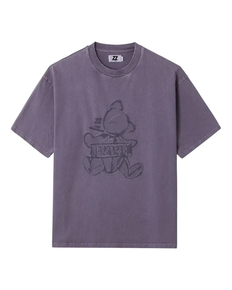 Izzue embossed-bear T-shirt - Violett Violett