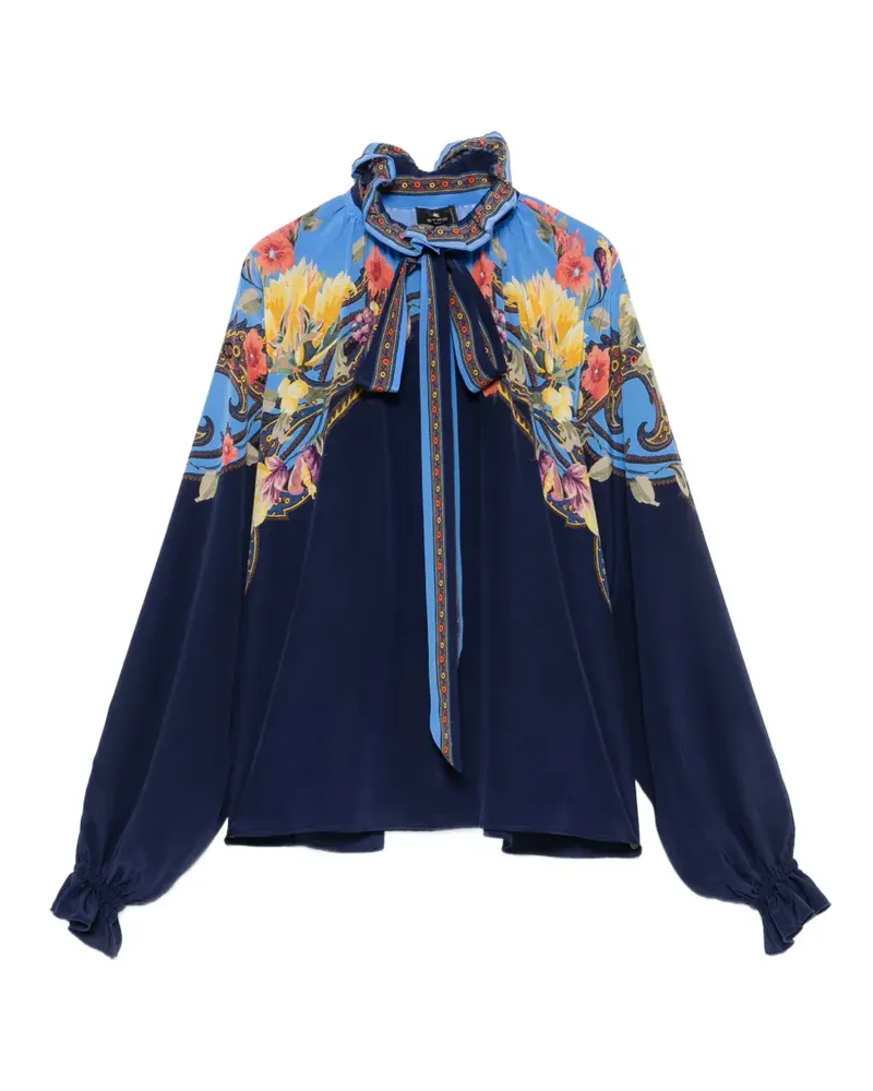 Etro Bluse mit Blumenprint - Blau Blau