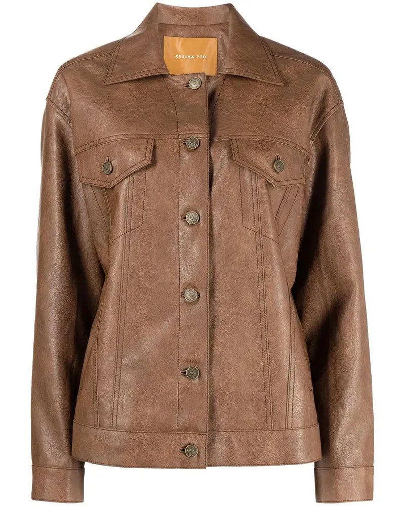 REJINA PYO Theo Jacke aus Faux-Leder - Braun Braun